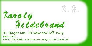 karoly hildebrand business card